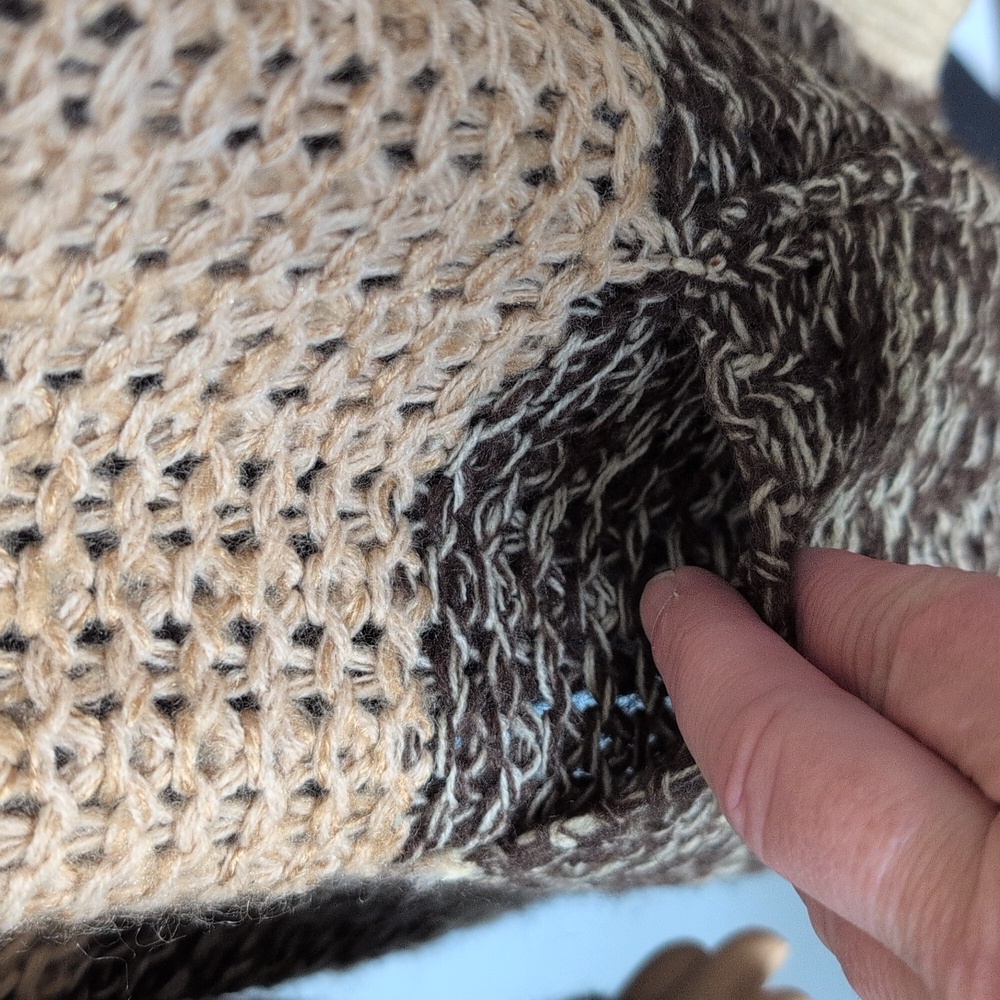 VTG Open-Front Knit Cardigan | Cozy Artisan Boho Indie Sweater SZ L - Picture 9 of 14